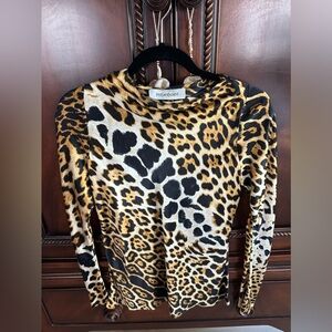 Yves Saint Laurent silk leopard blouse
